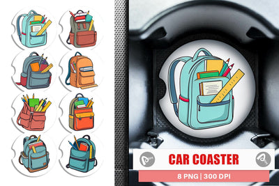 Car Coaster Backpack Sublimation artnoy 