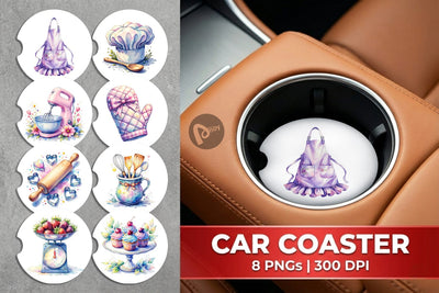 Car Coaster Baking Queen Kitchen Sublimation artnoy 