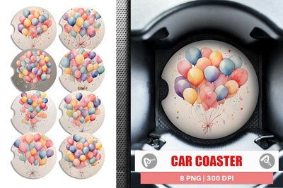 Car Coaster Balloon Bouquet Sublimation artnoy 