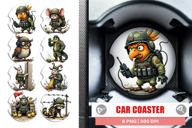 Car Coaster Battlefield Critters Sublimation artnoy 