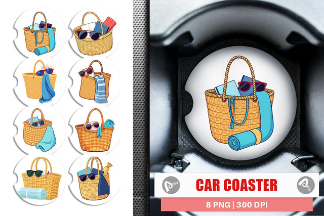 Car Coaster Beach Bag Sublimation artnoy 