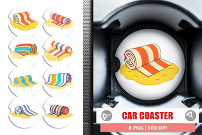 Car Coaster Beach Towel Sublimation artnoy 