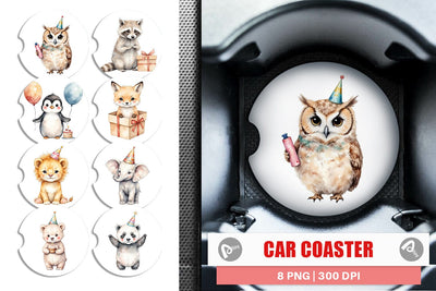 Car Coaster Birthday Baby Beasts Sublimation artnoy 