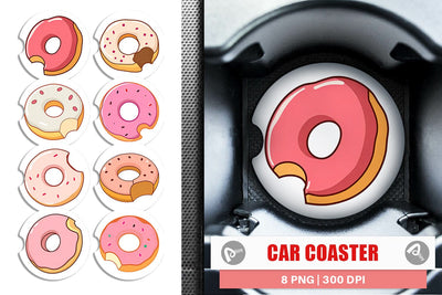 Car Coaster Bitten Donut Sublimation artnoy 