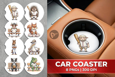 Car Coaster Bitter Benchwarmer Sarcastic Animal Sublimation artnoy 