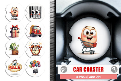 Car Coaster Black Friday Icons Sublimation artnoy 