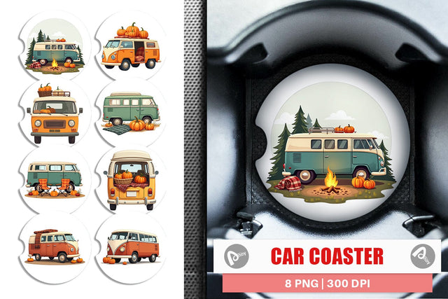 Car Coaster Boho Fall Camper Sublimation artnoy 