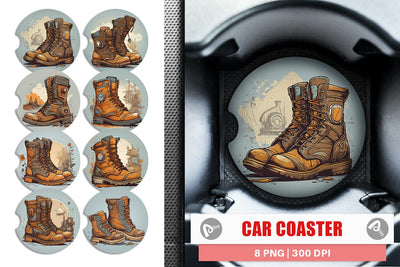 Car Coaster Boots Vintage Sublimation artnoy 