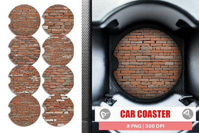 Car Coaster Brick Wall Sublimation artnoy 