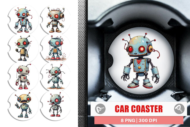 Car Coaster Broken Bot Sublimation artnoy 