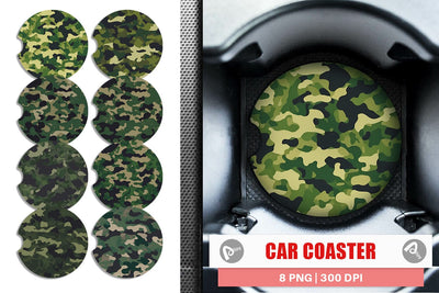 Car Coaster Camouflage Texture Sublimation artnoy 