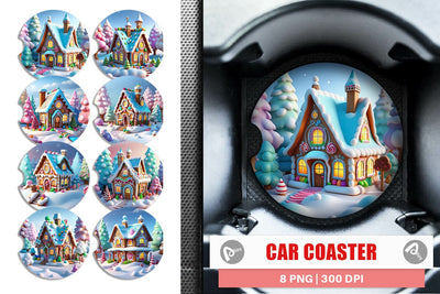 Car Coaster Candyland House Sublimation artnoy 