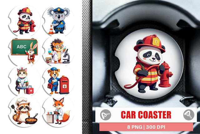 Car Coaster Career Animals Sublimation artnoy 