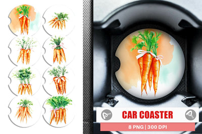 Car Coaster Carrot Sublimation artnoy 