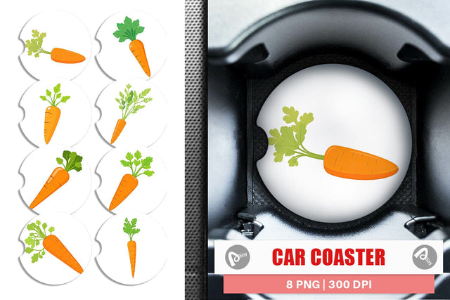 Car Coaster Carrot Sublimation artnoy 