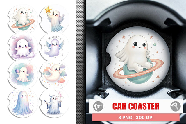Car Coaster Celestial Ghosts Sublimation artnoy 