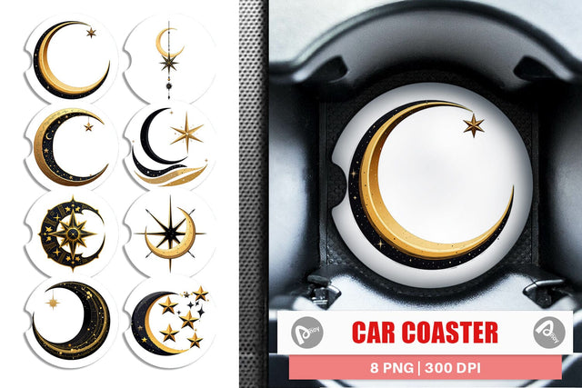 Car Coaster Celestial Moon Sublimation artnoy 