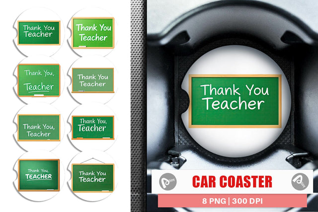 Car Coaster Chalkboard Sublimation artnoy 