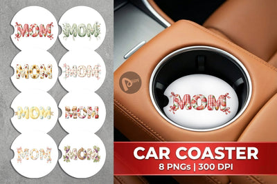 Car Coaster Cheerful Picnic MOM Gingham Sublimation artnoy 
