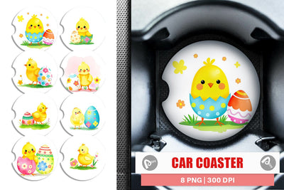 Car Coaster Chick and Egg Sublimation artnoy 
