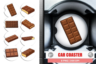 Car Coaster Chocolate Bar Sublimation artnoy 