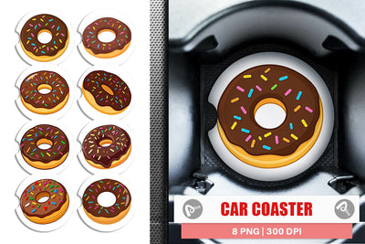 Car Coaster Chocolate Donut Sublimation artnoy 