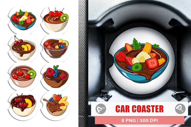 Car Coaster Chocolate Fondue Sublimation artnoy 