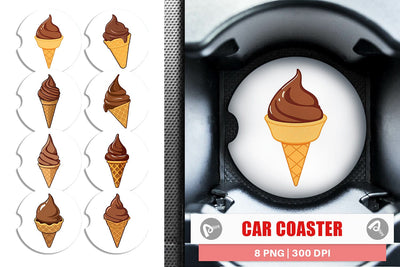 Car Coaster Chocolate Ice Cream Sublimation artnoy 