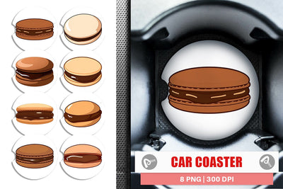 Car Coaster Chocolate Macaron Sublimation artnoy 