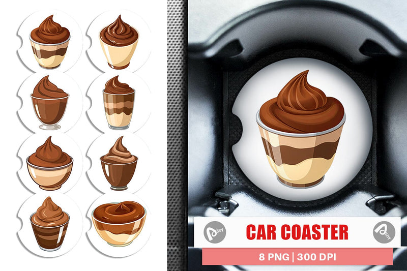 Car Coaster Chocolate Pudding Sublimation artnoy 