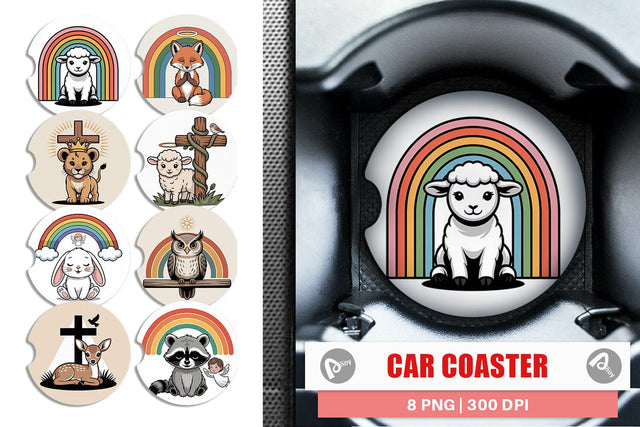 Car Coaster Christian Vintage Sublimation artnoy 