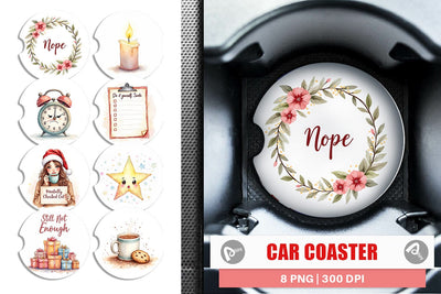 Car Coaster Christmas Burnout Sublimation artnoy 