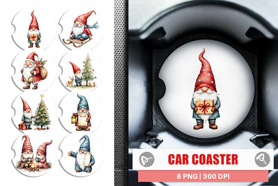 Car Coaster Christmas Gnomes Sublimation artnoy 