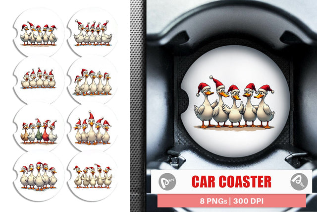 Car Coaster Christmas Goose Emotions Sublimation artnoy 