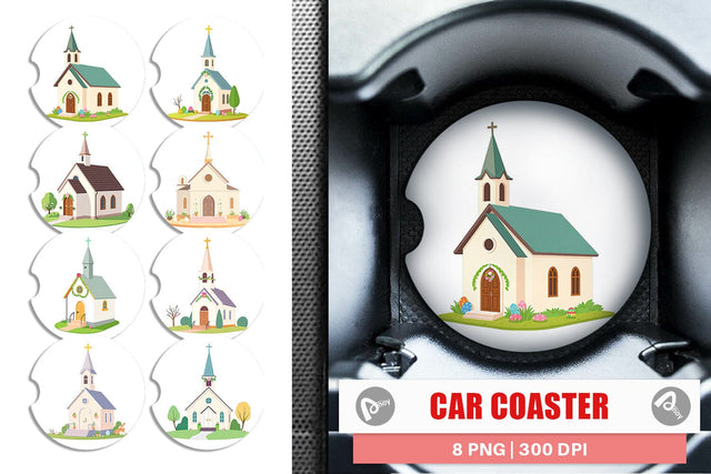 Car Coaster Church Sublimation artnoy 