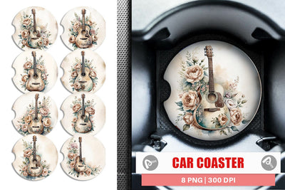 Car Coaster Classic Guitar Sublimation artnoy 