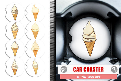 Car Coaster Classic Ice Cream Sublimation artnoy 