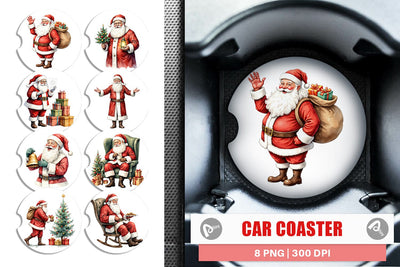Car Coaster Classic Santa Claus Sublimation artnoy 
