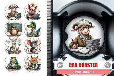Car Coaster Classroom Chaos Critters Sublimation artnoy 