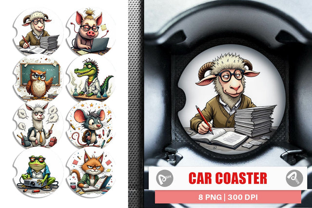 Car Coaster Classroom Chaos Critters Sublimation artnoy 