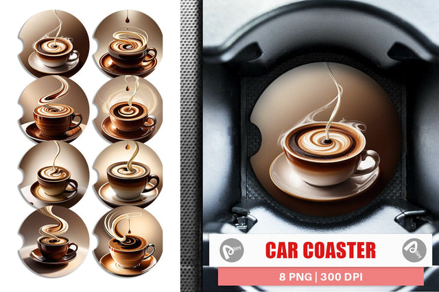 Car Coaster Coffee Cup Sublimation artnoy 