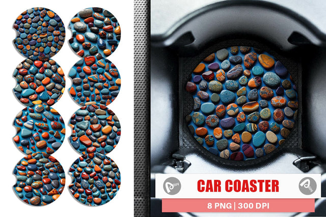 Car Coaster Collection Pattern Stones Sublimation artnoy 