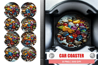 Car Coaster Colorful Rocks Sublimation artnoy 