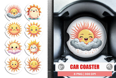 Car Coaster Cool Soul Sun Sublimation artnoy 