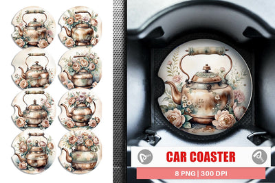 Car Coaster Copper Kettle Sublimation artnoy 