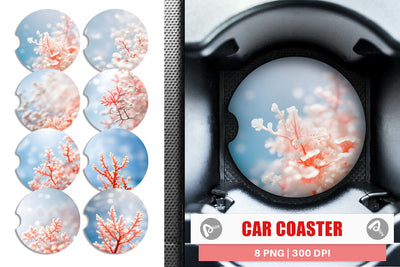 Car Coaster Coral Charm Sublimation artnoy 
