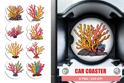 Car Coaster Coral Reef Sublimation artnoy 