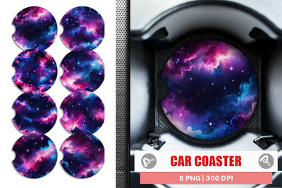 Car Coaster Cosmic Glow Sublimation artnoy 