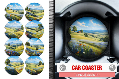 Car Coaster Countryside Summer Sublimation artnoy 
