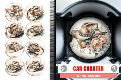 Car Coaster Cowboy Decor Sublimation artnoy 